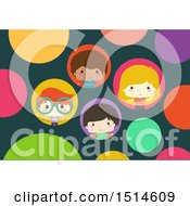 Clipart Of A Group Of Children Inside Circles Royalty Free Vector Illustration by BNP Design Studio