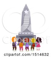 Poster, Art Print Of Group Of Children At A Memorial Monument