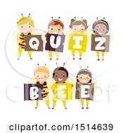 Poster, Art Print Of Group Of Kids In Costumes Spelling Out Quiz Bee