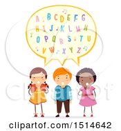 Poster, Art Print Of Group Of Children Singing The Alphabet Song