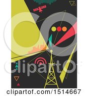 Poster, Art Print Of Geometric Tower And Broadcast Design