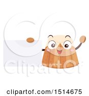 Poster, Art Print Of Pandoro Bread Character Holding A Blank Sign
