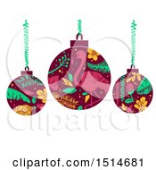 Poster, Art Print Of Tropical Christmas Bauble Ornaments