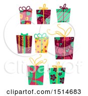 Poster, Art Print Of Christmas Gifts Wrapped In Tropical Paper