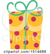 Poster, Art Print Of Christmas Gift Wrapped In Polka Dot Paper