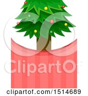 Poster, Art Print Of Christmas Tree And Stripes Background