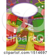 Poster, Art Print Of Christmas Factory With Toys On Conveyor Belts