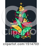 Poster, Art Print Of Stencil Styled Tropical Christmas Tree