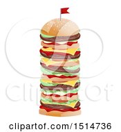 Clipart Of A Huge Cheeseburger Royalty Free Vector Illustration