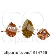 Poster, Art Print Of Group Of Happy Pine Cone Characters