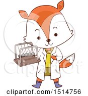 Student Fox Holding A Newtons Cradle