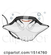 Clipart Of A Cute Manta Ray Royalty Free Vector Illustration by BNP Design Studio