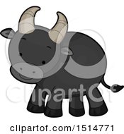 Clipart Of A Cute Tamaraw Or A Mindoro Dwarf Buffalo Royalty Free Vector Illustration
