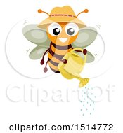 Poster, Art Print Of Happy Bee Using A Watering Can