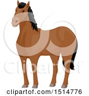 Poster, Art Print Of Brown Horse With A Dark Mane