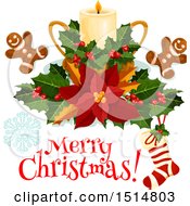 Poster, Art Print Of Merry Christmas Greeting And Candle