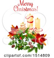 Poster, Art Print Of Merry Christmas Greeting With Candles