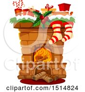 Poster, Art Print Of Christmas Fireplace