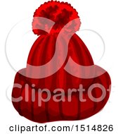 Clipart Of A Red Winter Hat Royalty Free Vector Illustration