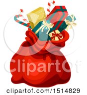 Clipart Of A Christmas Sack With Gifts Royalty Free Vector Illustration by Vector Tradition SM