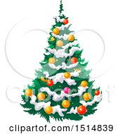 Poster, Art Print Of Christmas Tree With Snow