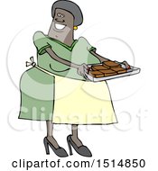 Poster, Art Print Of Happy Black Woman Holding A Sheet Of Fresh Brownies