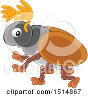 Clipart Of A Cute Beetle Royalty Free Vector Illustration