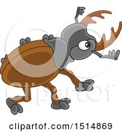 Clipart Of A Cute Beetle Royalty Free Vector Illustration
