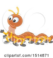 Clipart Of A Cute Centipede Royalty Free Vector Illustration