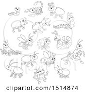Poster, Art Print Of Black And White Cute Bugs