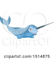 Poster, Art Print Of Cute Speckled Blue Narwhal