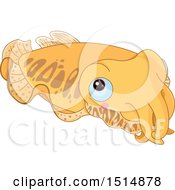Clipart Of A Cute Blue Eyed Cuttlefish Royalty Free Vector Illustration by Pushkin