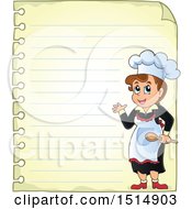 Poster, Art Print Of Sheet Of Ruled Paper And A Female Chef