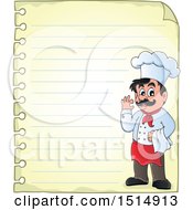 Poster, Art Print Of Sheet Of Ruled Paper And A Male Chef
