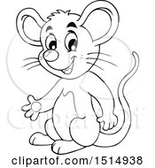 Clipart Of A Black And White Mouse Royalty Free Vector Illustration