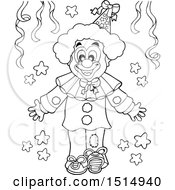 Clipart Of A Black And White Party Clown Royalty Free Vector Illustration