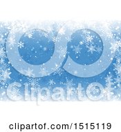 Poster, Art Print Of Blue Christmas Background With Winter Snowflakes