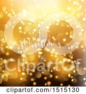 Poster, Art Print Of Merry Christmas And A Happy New Year Greeting Over Gold Flares