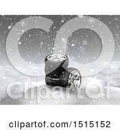 Poster, Art Print Of 3d Snowy Winter Landscape With Tires