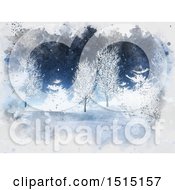 Clipart Of A Watercolor Winter Landscape Royalty Free Illustration