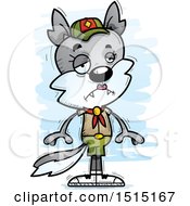 Clipart Of A Sad Female Wolf Scout Royalty Free Vector Illustration