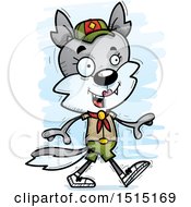 Clipart Of A Walking Female Wolf Scout Royalty Free Vector Illustration