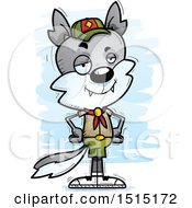 Clipart Of A Confident Male Wolf Scout Royalty Free Vector Illustration