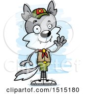 Poster, Art Print Of Waving Male Wolf Scout