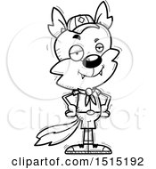 Clipart Of A Black And White Confident Male Wolf Scout Royalty Free Vector Illustration