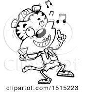 Poster, Art Print Of Black And White Happy Dancing Female Tiger Scout