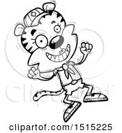 Poster, Art Print Of Black And White Jumping Female Tiger Scout