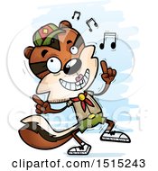 Poster, Art Print Of Happy Dancing Female Chipmunk Scout