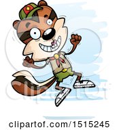 Poster, Art Print Of Jumping Female Chipmunk Scout