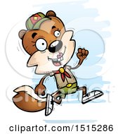 Clipart Of A Running Female Squirrel Scout Royalty Free Vector Illustration by Cory Thoman